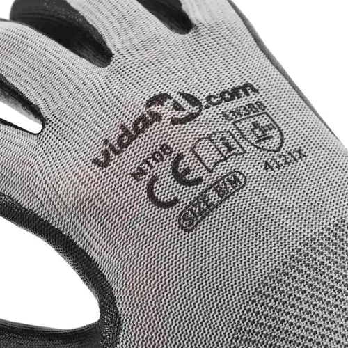  Munkakesztyűk 24 pcs Szürke és fekete 8 / m Poliészter