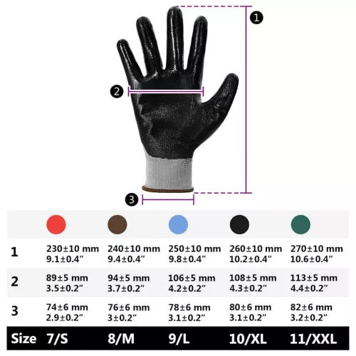  Munkakesztyűk 24 pcs Szürke és fekete 8 / m Poliészter