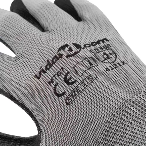  Munkakesztyűk 12 pcs Szürke és fekete 10 / xl Poliészter