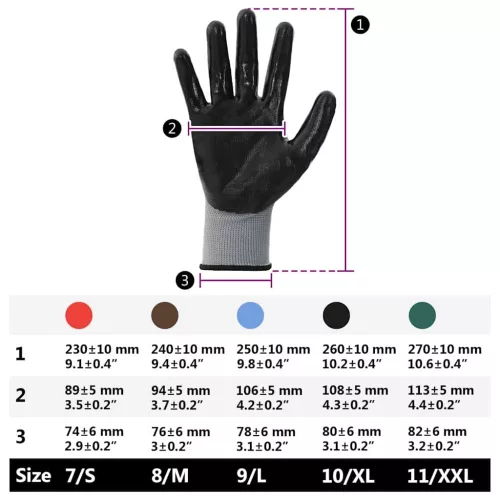  Munkakesztyűk 24 pcs Szürke és fekete 10 / xl Poliészter