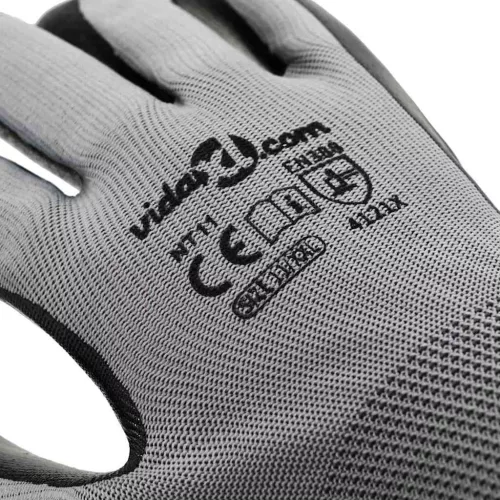  Munkakesztyűk 12 pcs Szürke és fekete 11 / XXL Poliészter