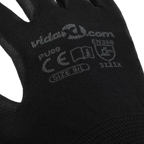  Munkakesztyűk 12 pcs Fekete 9 / l Poliészter