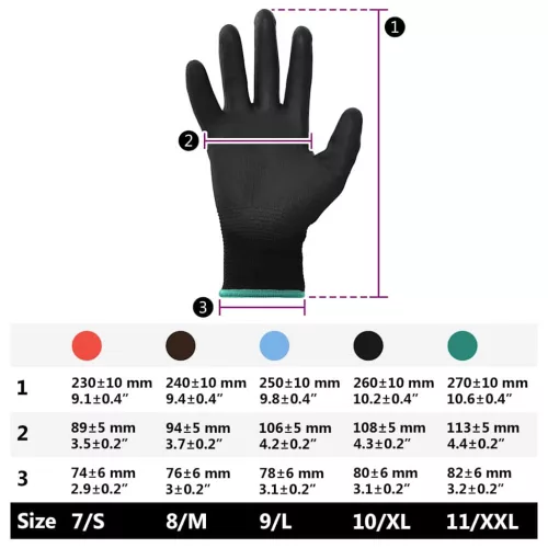  Munkakesztyűk 12 pcs Fekete 11 / XXL Poliészter