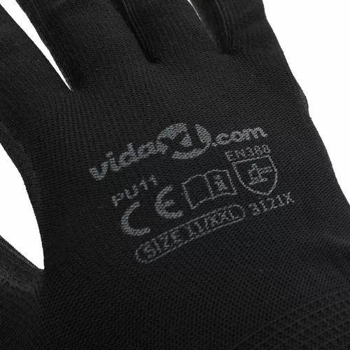  Munkakesztyűk 24 pcs Fekete 11 / XXL Poliészter