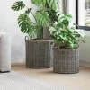  Virágkosár tárolóval 2 pcs Szürke Lacak rattan