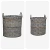  Virágkosár tárolóval 2 pcs Szürke Lacak rattan