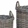  Virágkosár tárolóval 2 pcs Szürke Lacak rattan