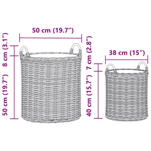  Virágkosár tárolóval 2 pcs Szürke Lacak rattan