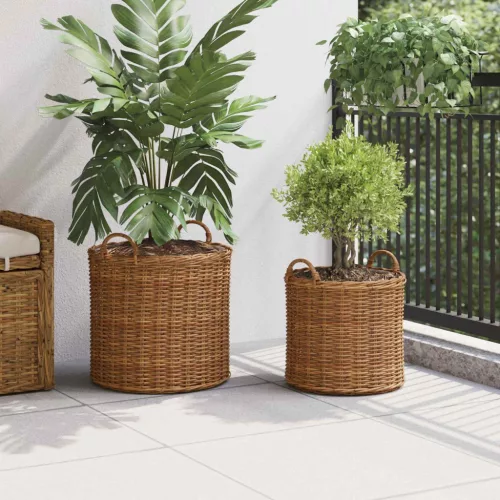  Virágkosár tárolóval 2 pcs Barna Lacak rattan