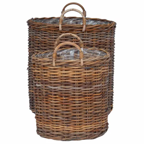  Virágkosár tárolóval 2 pcs Barna Lacak rattan
