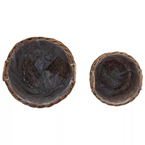  Virágkosár tárolóval 2 pcs Barna Lacak rattan