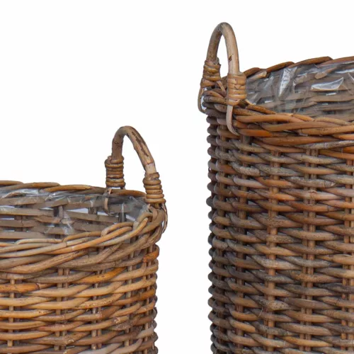  Virágkosár tárolóval 2 pcs Barna Lacak rattan