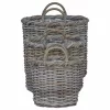  Virágcserepes Kosár tárolóval 3 pcs Szürke Kubu rattán