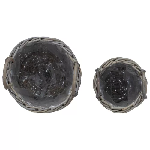  Virágcserép Kosár tárolóval 2 pcs Szürke Kubu rattán