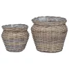  Virágkosár tárolóval 2 pcs Szürke Lacak Rattan
