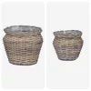  Virágkosár tárolóval 2 pcs Szürke Lacak Rattan