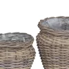  Virágkosár tárolóval 2 pcs Szürke Lacak Rattan