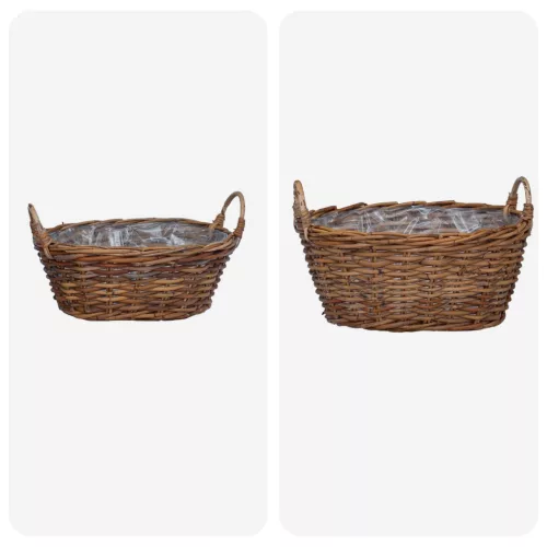  Virágkosár tárolóval 2 pcs Barna Lacak Rattan