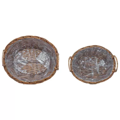  Virágkosár tárolóval 2 pcs Barna Lacak Rattan