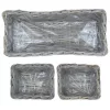  Ültető Kosár tárolóval 3 pcs Szürke Kubu rattán