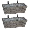  Függő virágcserép kosár tárolóval 2 pcs Szürke 48 x 22 x 15 cm