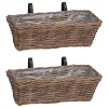  Függő virágcserép kosár tárolóval 2 pcs Barna 48 x 22 x 15 cm