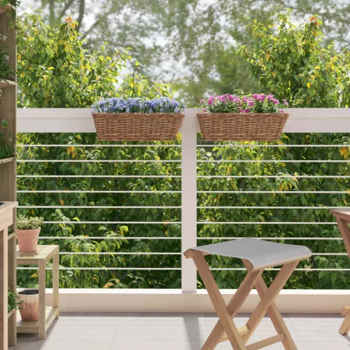  Függő virágcserép kosár tárolóval 2 pcs Barna 48 x 22 x 15 cm