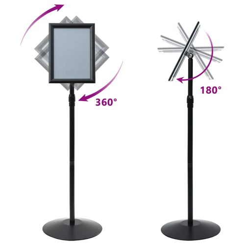  Pedestal poszter állvány Fekete a4 Alumínium és PVC
