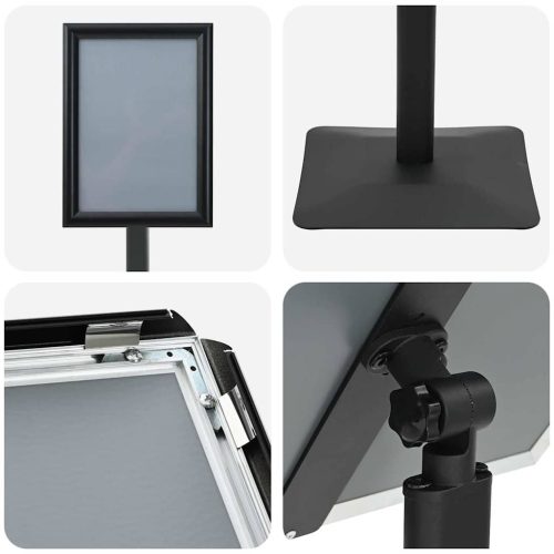  Pedestal poszter állvány Fekete a4 Alumínium és PVC