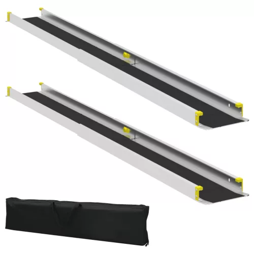  Kerekesszék Rámpa 2 pcs Fekete 184,5 x 18,5 x 5 cm Alumínium