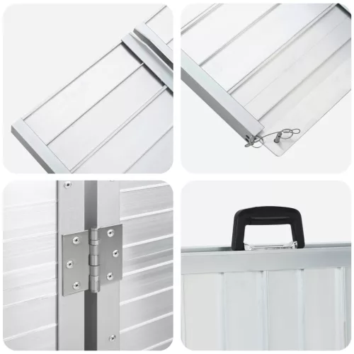  Kerekesszék rámpa Ezüst 122 x 73,5 x 11 cm Alumínium