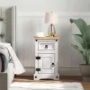  Éjjeli asztal fiókkal Fehér 35 x 32,5 x 58 cm Tömör fenyőfa