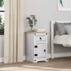  Éjjeli asztal fiókkal Fehér 35 x 32,5 x 58 cm Tömör fenyőfa