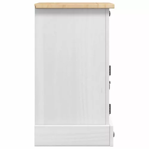  Éjjeli asztal fiókkal Fehér 35 x 32,5 x 58 cm Tömör fenyőfa