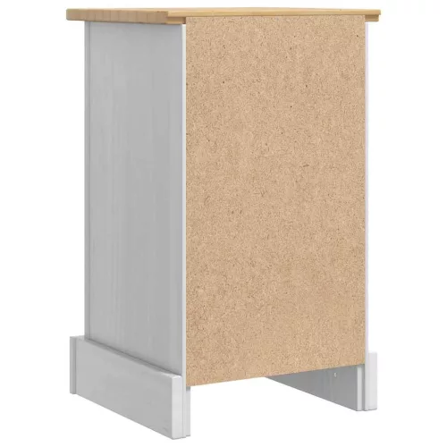  Éjjeli asztal fiókkal Fehér 35 x 32,5 x 58 cm Tömör fenyőfa