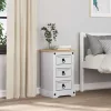  Éjjeli asztal fiókkal Fehér 35 x 32,5 x 58 cm Tömör fenyőfa