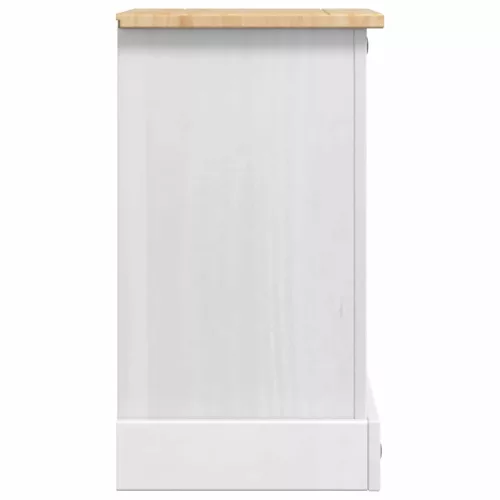  Éjjeli asztal fiókkal Fehér 35 x 32,5 x 58 cm Tömör fenyőfa