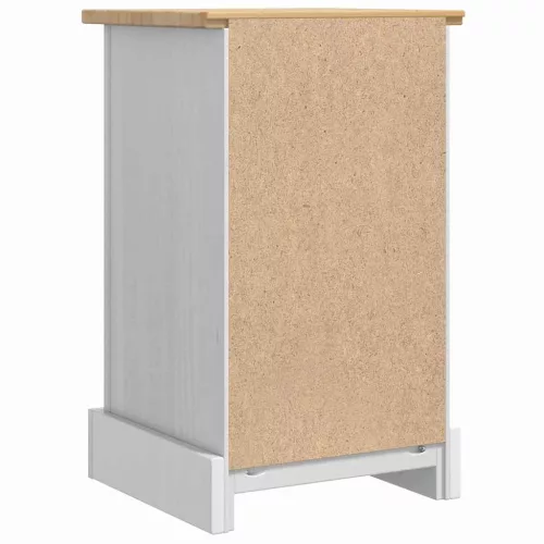  Éjjeli asztal fiókkal Fehér 35 x 32,5 x 58 cm Tömör fenyőfa