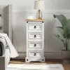  Éjjeli asztal fiókkal Fehér 35 x 32,5 x 74 cm Tömör fenyőfa