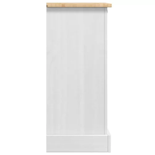  Éjjeli asztal fiókkal Fehér 35 x 32,5 x 74 cm Tömör fenyőfa