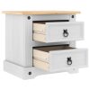  Éjjeli asztal fiókkal Fehér 53 x 39 x 47 cm Tömör fenyőfa