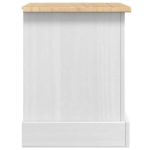  Éjjeli asztal fiókkal Fehér 53 x 39 x 47 cm Tömör fenyőfa