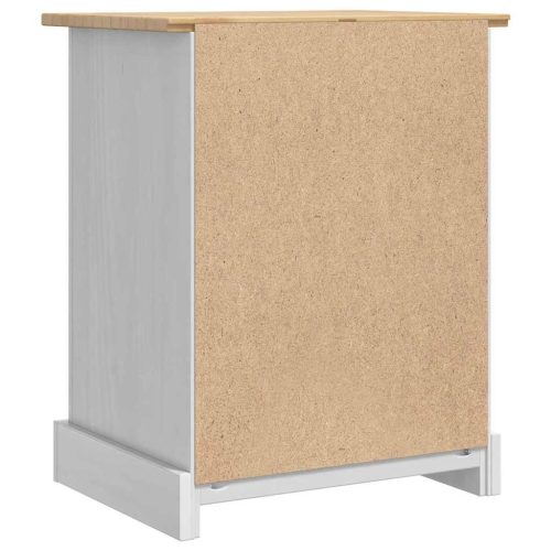  Éjjeli asztal fiókkal Fehér 53 x 39 x 66 cm Tömör fenyőfa