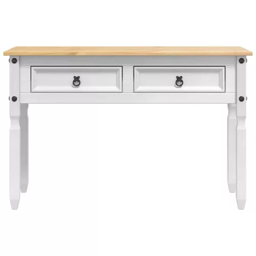  Végasztal fiókkal Fehér 115 x 46 x 73 cm Tömör fenyőfa