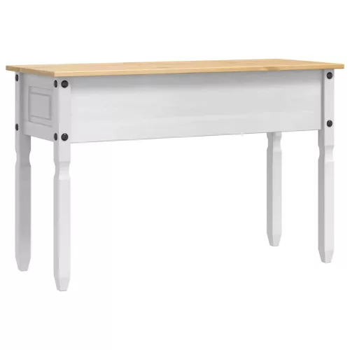  Végasztal fiókkal Fehér 115 x 46 x 73 cm Tömör fenyőfa