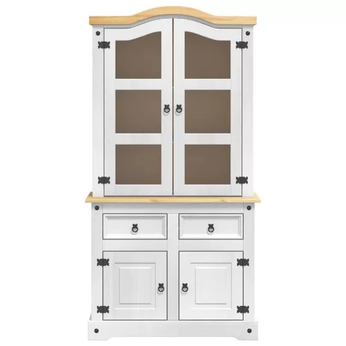  Széf fiókkal Fehér 100 x 48,5 x 179 cm Tömör fenyőfa