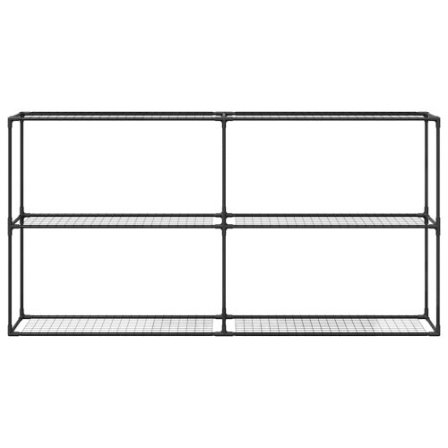  3-szintes növénypolc tárolóval Fekete 200 x 32 x 104 cm Acél