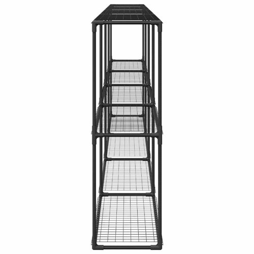  3-szintes növénypolc tárolóval Fekete 400 x 32 x 104 cm Acél