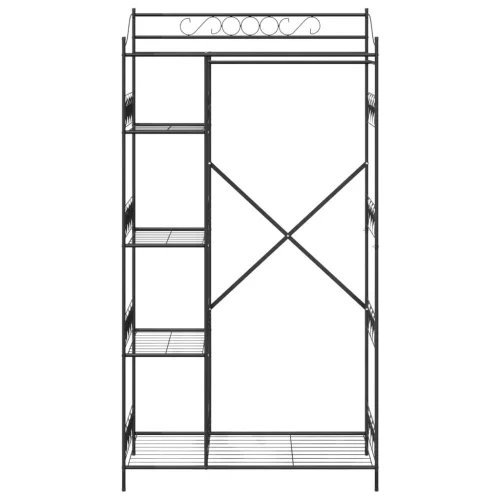  Nyitott Szekrény polcokkal Fekete 100 x 43 x 188 cm Acél
