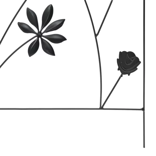  Kerti Kerítés 3 pcs Fekete 112 x 40 cm Acél